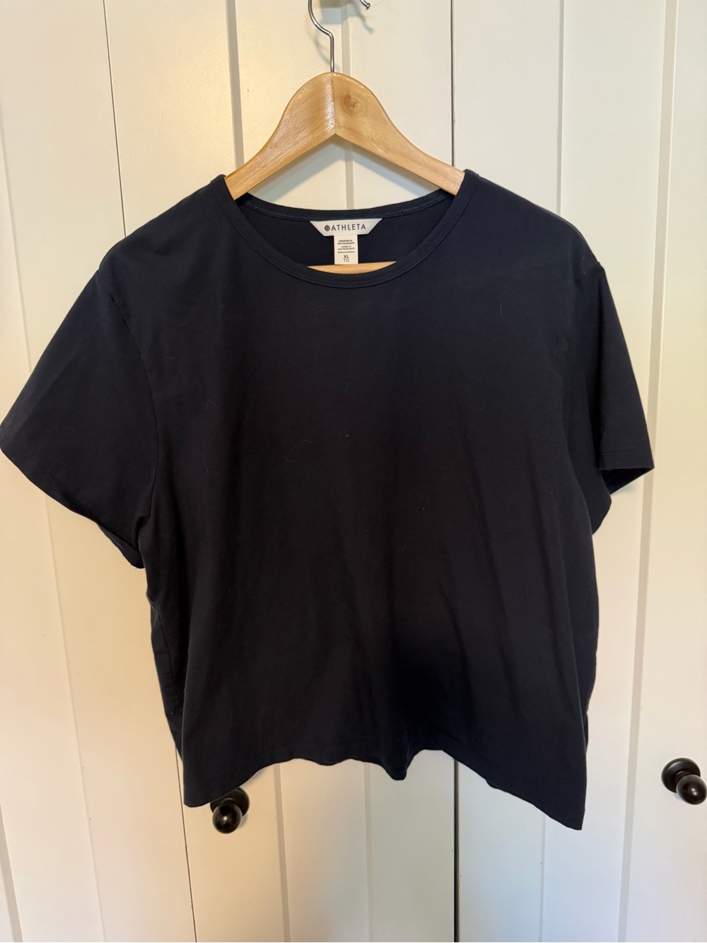 Athleta Black Short-Sleeve Crew Tee